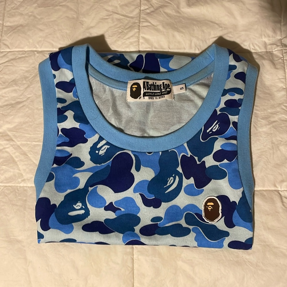 BAPE ABC One Point Tank Top - Blue